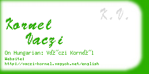 kornel vaczi business card